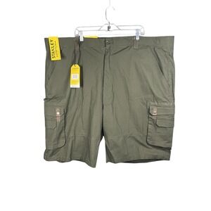 NWT Stanley Stretch Workwear Men's Army Green Cargo Utility Shorts Size 50